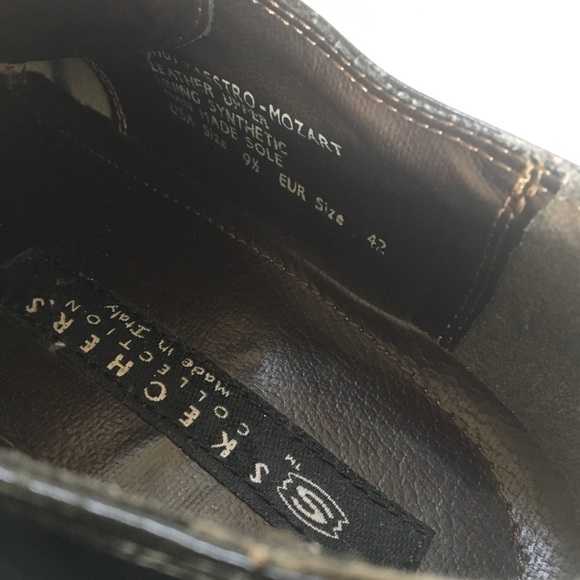 Skechers black leather lace up dress shoes